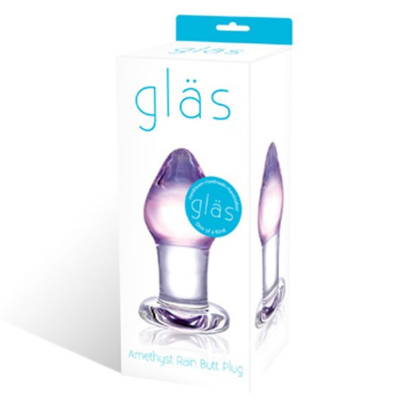Классическая стеклянная пробка с сиреневой головкой, 11 см., Glas