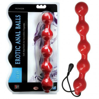 Красная анальная цепочка - 23 см., Dream Toys