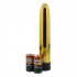 Золотистый классический вибратор с идеально гладкой поверхностью SLIM-LINE VIBRATOR GOLD - 17 см., Seven Creations