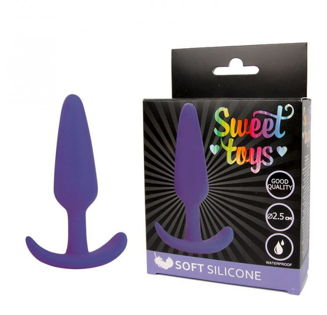 Фиолетовая анальная втулка - 9,5 см., Bior toys