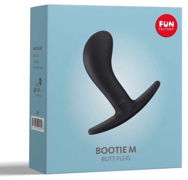 Чёрный анальный стимулятор BOOTIE M - 9,3 см., Fun Factory