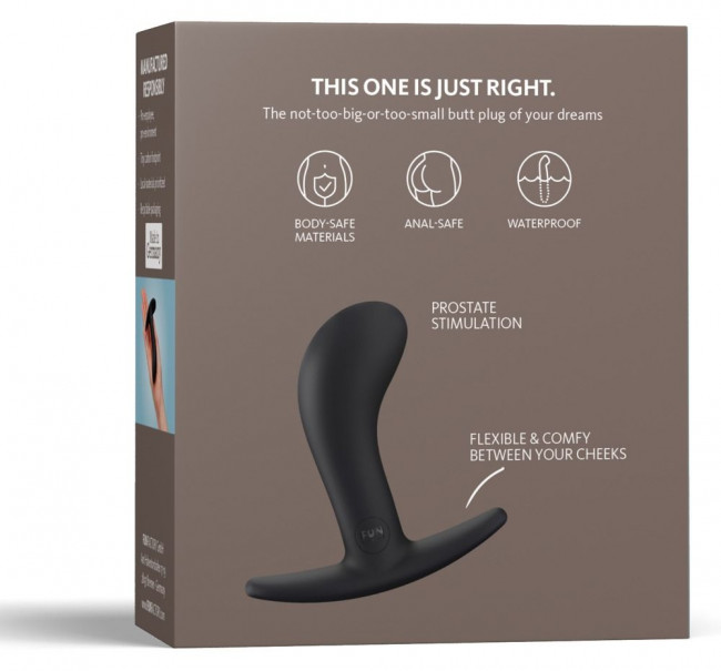 Чёрный анальный стимулятор BOOTIE M - 9,3 см., Fun Factory