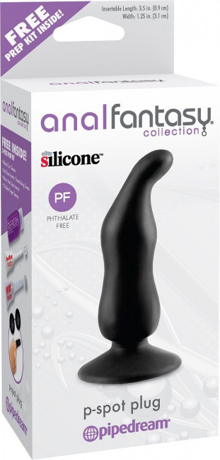 Анальная пробка с загнутым кончиком для массажа простаты P-Spot Plug - 10,9 см., Pipedream