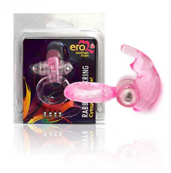 Розовое эрекционное виброкольцо Rabbit Cockring, Bior toys