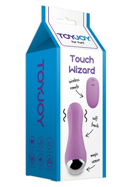 Лиловый вибростимулятор Touch Wizard с дистанционным управлением - 10 см., Toy Joy Лиловый вибростимулятор Touch Wizard с дистанционным управлением - 10 см., Toy Joy