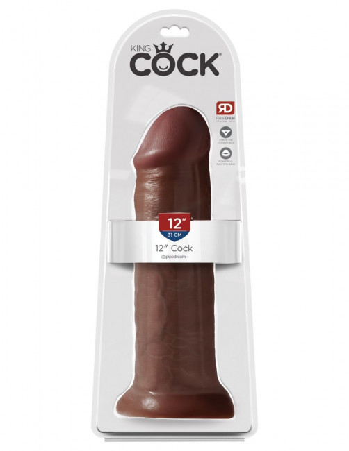 Коричневый фаллоимитатор на присоске 12" Cock - 31 см. , Pipedream