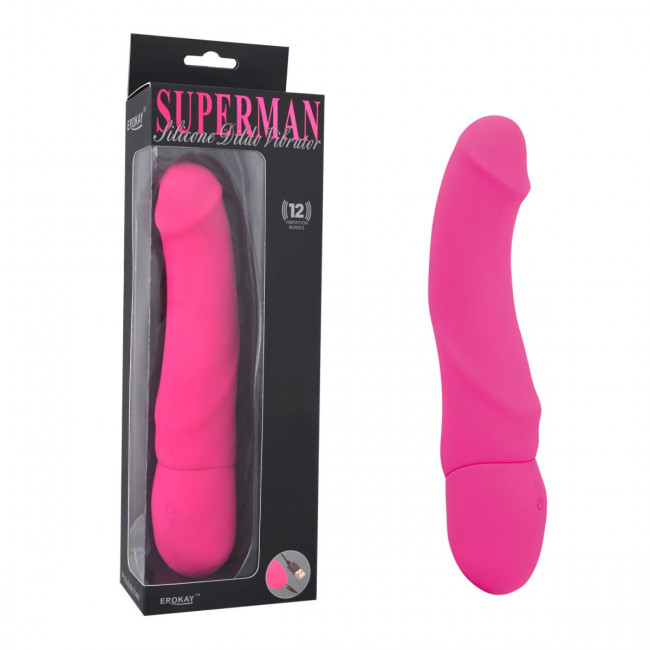 Розовый вибратор Rechargeable Silicone Dildo - 21 см., Erokay Розовый вибратор Rechargeable Silicone Dildo - 21 см., Erokay