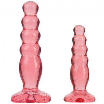 Набор из двух розовых анальных втулок Crystal Jellies Anal Trainer Kit, Doc Johnson