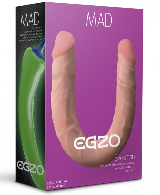 Двусторонний фаллоимитатор из киберкожи Mad Pepper - 46 см., EGZO Двусторонний фаллоимитатор из киберкожи Mad Pepper - 46 см., EGZO