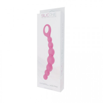 Розовая анальная цепочка CATERPILL-ASS SILICONE PINK - 19,5 см., Toyz4lovers