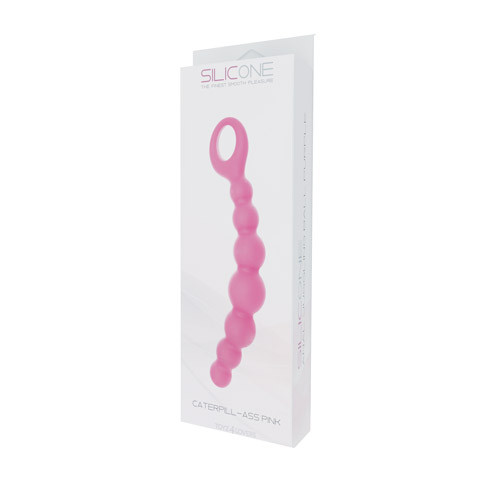 Розовая анальная цепочка CATERPILL-ASS SILICONE PINK - 19,5 см., Toyz4lovers