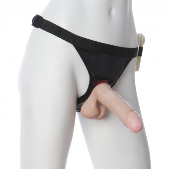 Страпон с вибрацией Vac-U-Lock Set Vibro 6" Realistic Cock - 17,3 см., Doc Johnson