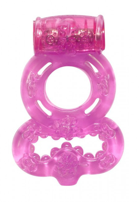 Розовое эрекционное кольцо Rings Treadle с подхватом, Lola toys