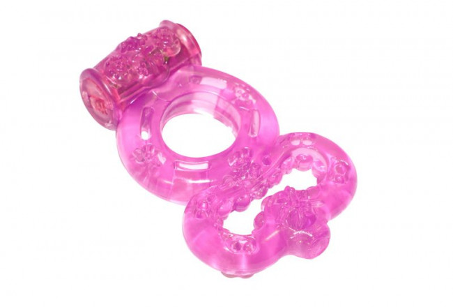 Розовое эрекционное кольцо Rings Treadle с подхватом, Lola toys