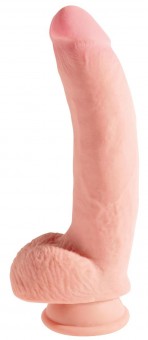 Телесный фаллоимитатор на присоске 10" Triple Density Cock with Balls - 26,7 см.