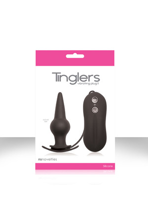 Черная анальная пробка Tinglers - Plug II с вибрацией, NS Novelties Черная анальная пробка Tinglers - Plug II с вибрацией, NS Novelties