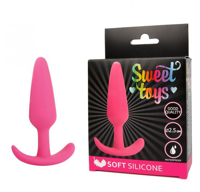 Розовая анальная втулка - 9,5 см., Bior toys