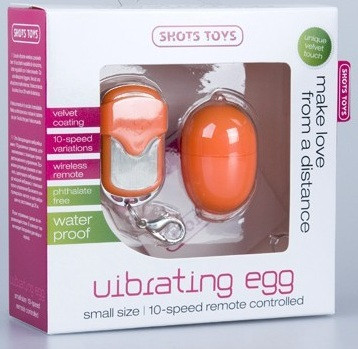 Оранжевое виброяйцо 10 Speed Remote Vibrating Egg Small, Shots Media BV Оранжевое виброяйцо 10 Speed Remote Vibrating Egg Small, Shots Media BV