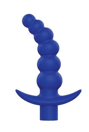 Синяя вибрирующая анальная елочка Sweet Toys - 10,8 см., Bior toys