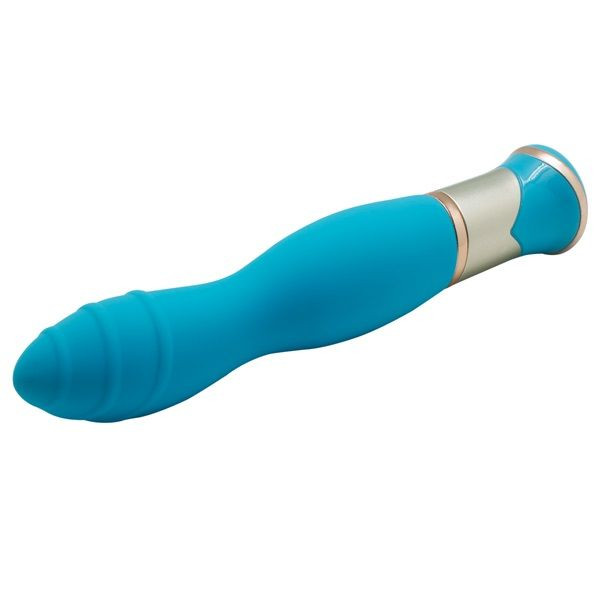 Голубой вибратор с ротацией ECSTASY Deluxe Rippled Vibe - 20 см. Голубой вибратор с ротацией ECSTASY Deluxe Rippled Vibe - 20 см.