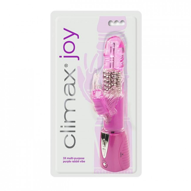 Фиолетовый вибромассажер Climax Joy 3X Multi-Purpose Rabbit Vibe - 23,5 см., Topco Sales