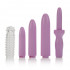 Фиолетовый вибратор с насадками Dr. Laura Berman Dilators Set Of 4 Locking Sizes Plus Sleeve, California Exotic Novelties