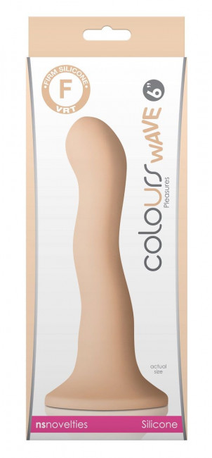 Телесный волнистый фаллоимитатор Colours Wave 6" Dildo - 19 см., NS Novelties