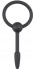 Черный уретральный расширитель Small Silicone Penis Plug With Pull Ring - 10,5 см.