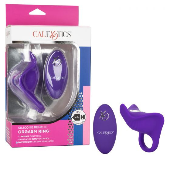 Фиолетовое перезаряжаемое эрекционное кольцо Silicone Remote Orgasm Ring, California Exotic Novelties