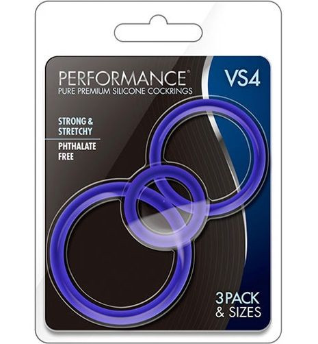 Набор из 3 синих эрекционных колец VS4 Pure Premium Silicone Cock Ring Set Набор из 3 синих эрекционных колец VS4 Pure Premium Silicone Cock Ring Set