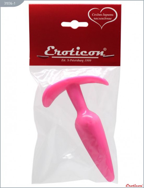 Розовая анальная пробка для ношения - 12 см., Eroticon