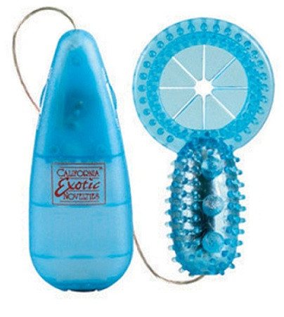 Голубое виброкольцо с пультом, California Exotic Novelties Голубое виброкольцо с пультом, California Exotic Novelties