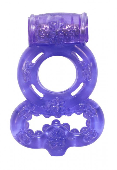 Фиолетовое эрекционное кольцо Rings Treadle с подхватом, Lola toys