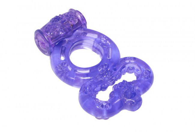 Фиолетовое эрекционное кольцо Rings Treadle с подхватом, Lola toys