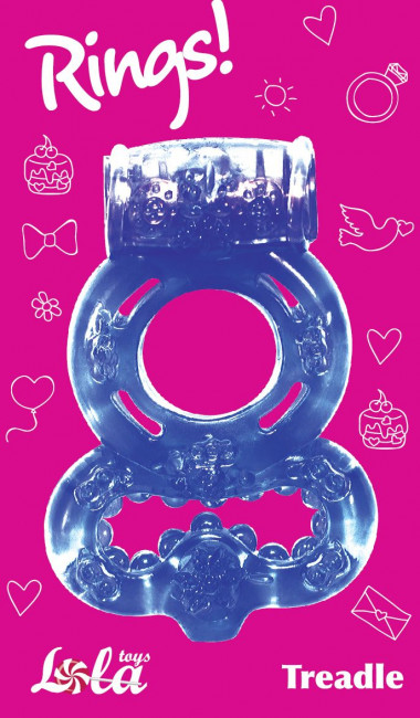 Фиолетовое эрекционное кольцо Rings Treadle с подхватом, Lola toys