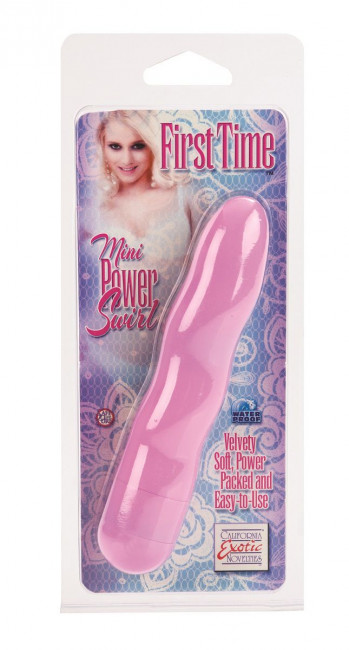 Розовый волнообразный мини-вибратор First Time Mini Power Swirls - 11,5 см., California Exotic Novelties