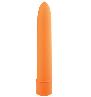 Оранжевый классический вибромассажёр BASICX MULTISPEED VIBRATOR ORANGE 7INCH - 18 см., Dream Toys