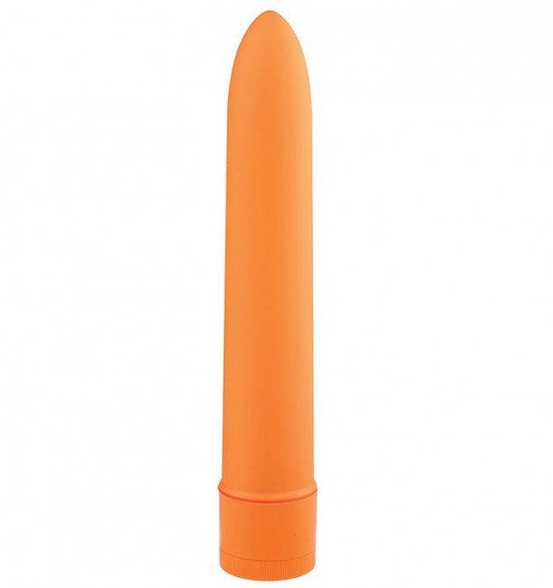 Оранжевый классический вибромассажёр BASICX MULTISPEED VIBRATOR ORANGE 7INCH - 18 см., Dream Toys