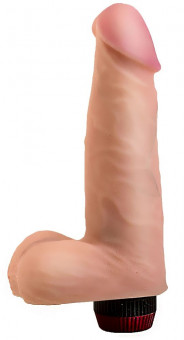Фаллоимитатор с мошонкой и вибрацией - 17,5 см., LOVETOY (А-Полимер)