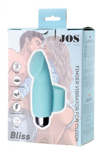 Мятная вибронасадка на палец для клиторальной стимуляции JOS BLISS - 9 см., JOS
