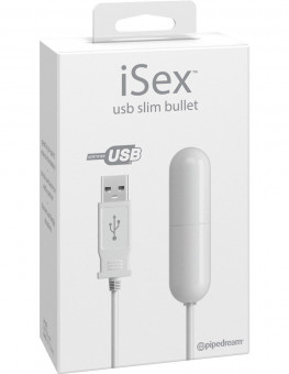 Белая вибропуля с шнуром питания USB, Pipedream
