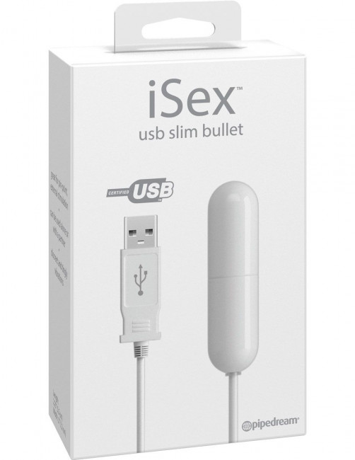 Белая вибропуля с шнуром питания USB, Pipedream Белая вибропуля с шнуром питания USB, Pipedream