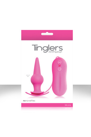 Розовая анальная пробка Tinglers - Plug II с вибрацией, NS Novelties