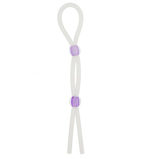 Прозрачное эрекционное кольцо-лассо SILICONE LASSO COCK RING DUAL BEADS, NMC