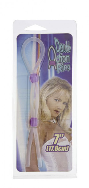Прозрачное эрекционное кольцо-лассо SILICONE LASSO COCK RING DUAL BEADS, NMC