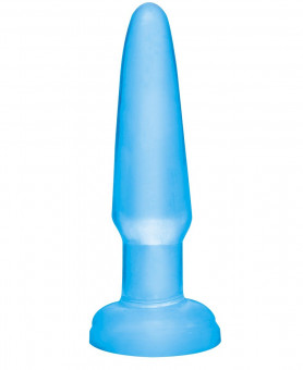 Голубая анальная пробка Beginners Butt Plug - 10,9 см., Pipedream