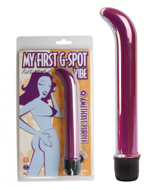 Фиолетовый вибратор для точки G My First G-Spot Vibe - 19 см., Topco Sales Фиолетовый вибратор для точки G My First G-Spot Vibe - 19 см., Topco Sales