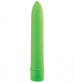 Зелёный классический вибратор BASICX MULTISPEED VIBRATOR GREEN 7INCH - 18 см., Dream Toys