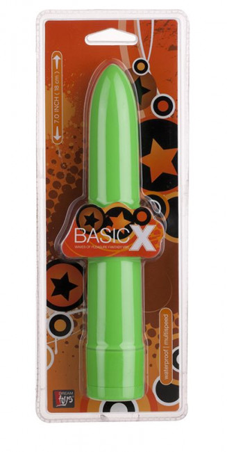 Зелёный классический вибратор BASICX MULTISPEED VIBRATOR GREEN 7INCH - 18 см., Dream Toys Зелёный классический вибратор BASICX MULTISPEED VIBRATOR GREEN 7INCH - 18 см., Dream Toys
