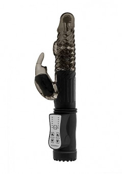 Дымчатый вибратор Vibrating Rabbit с клиторальным отростком - 22 см., Shots Media BV